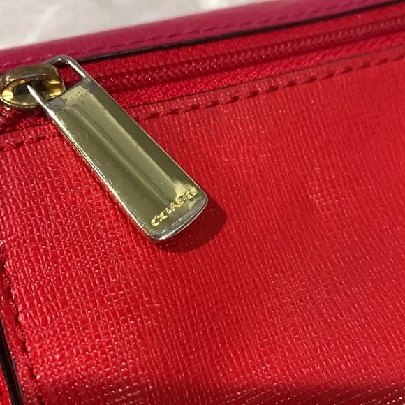 COACH color block long line wallet snap closure card compartments leather - Picture 4 of 12